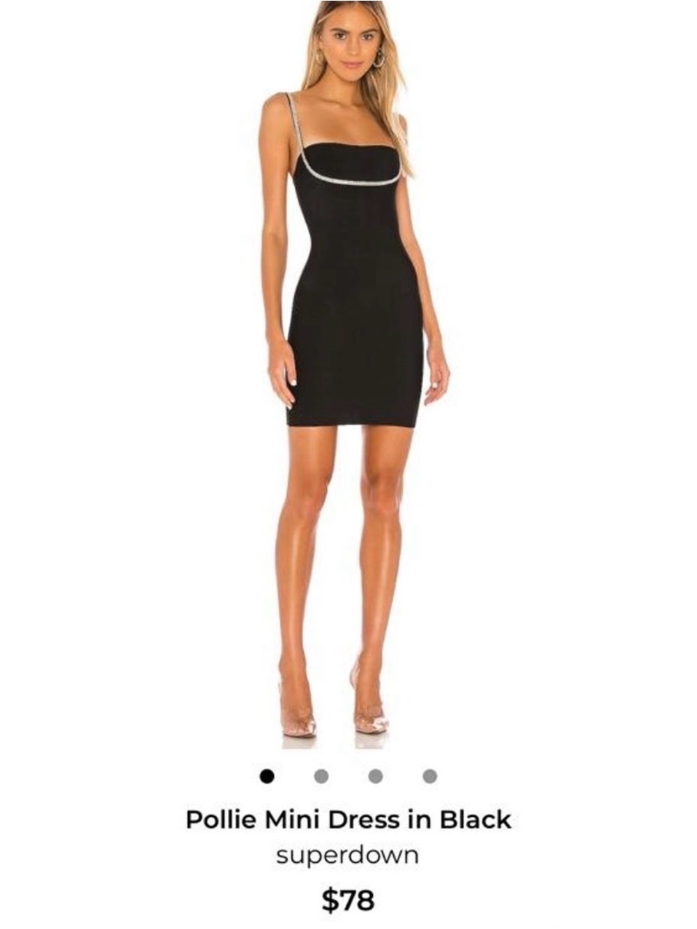 superdown Black Pollie Mini Dress with Silver Trim